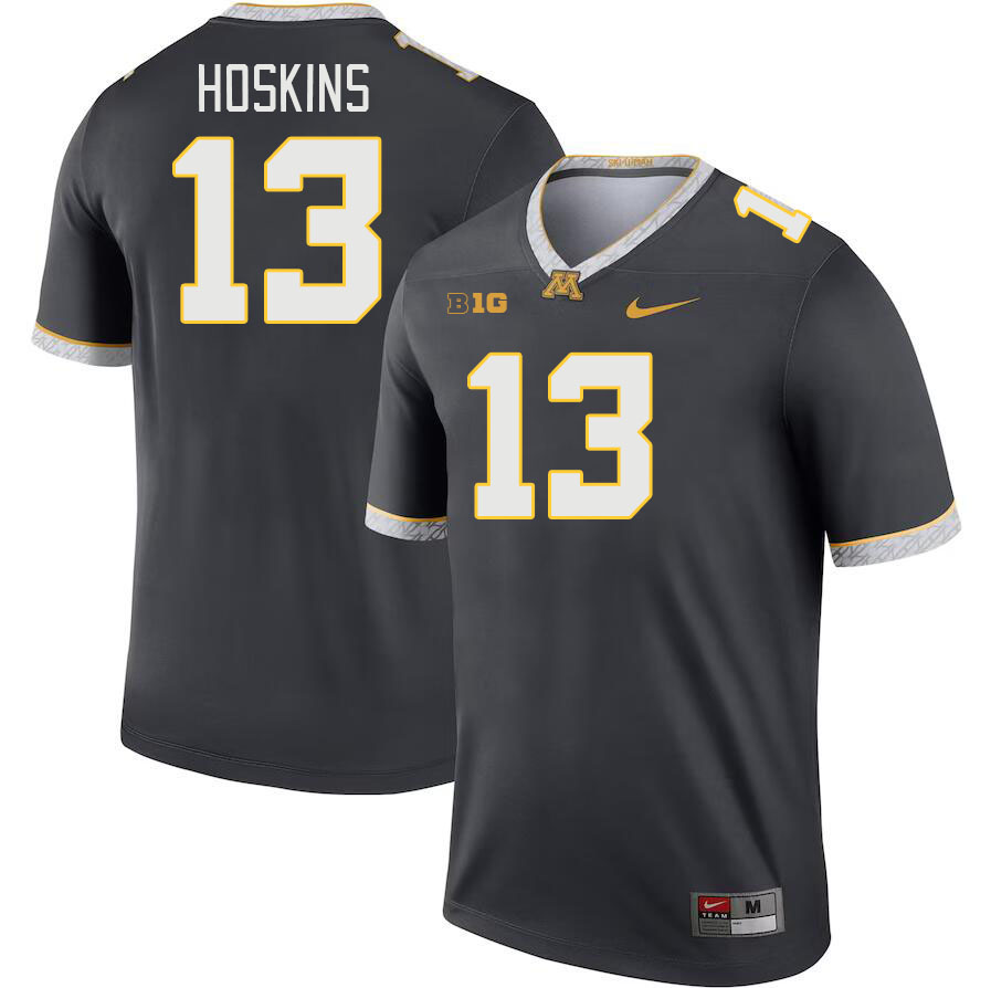 Men #13 Kristen Hoskins Minnesota Golden Gophers College Football Jerseys Stitched-Charcoal